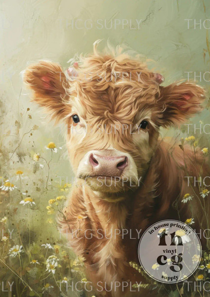 Retail Journal Panel - J821 Highland Cow A5 Size on Litchi Vinyl