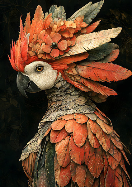 Retail Journal Panel -J930 Anthro Parrot A5 Size on Litchi Vinyl