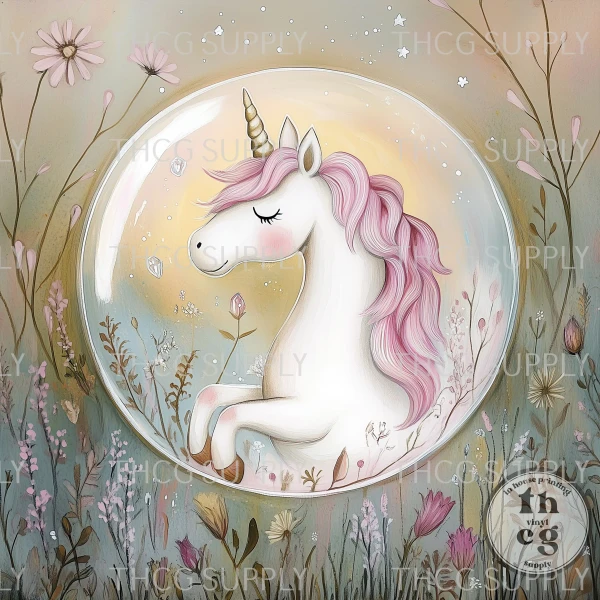 Panel -  Spring Woodland Crystal Balls Unicorn