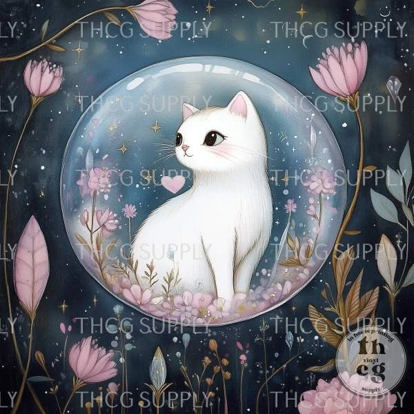 Panel -  Spring Woodland Crystal Balls Cat