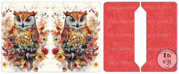 Cut and Sew - Passport Cover - J341 Vintage Style Owl