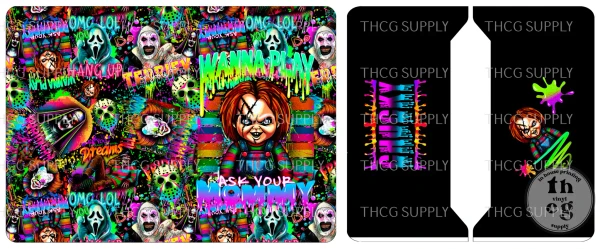 Cut and Sew - Passport Cover - Chucky Splatter 2