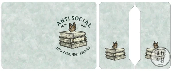 Cut and Sew - Passport Cover - Anti social book club less talk, more reading