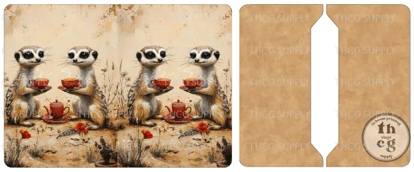 Cut and Sew - Passport Cover -J351 Whimsical Desert meerkats
