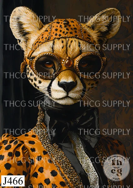 Journal Panel -J466 Anthro Animal Cheetah