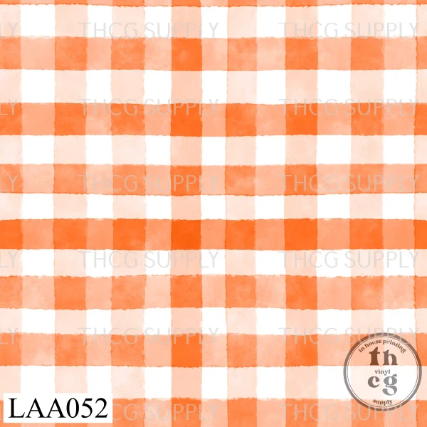 LAA052 Gingham pumpkin orange