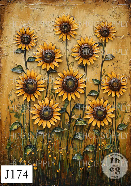 Retail Journal Panel -J174 Rustic Sunflowers A5 Size on Smooth Vinyl