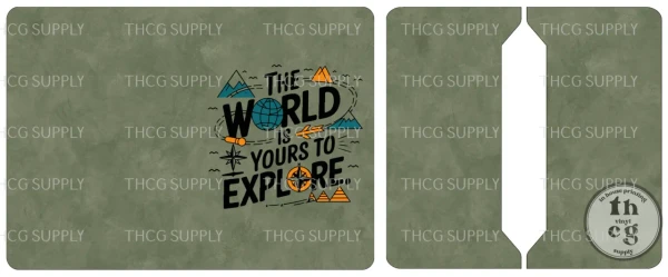 Retail Passport Cover -THE WORLD IS YOURS TO OLIVE on Smooth Vinyl