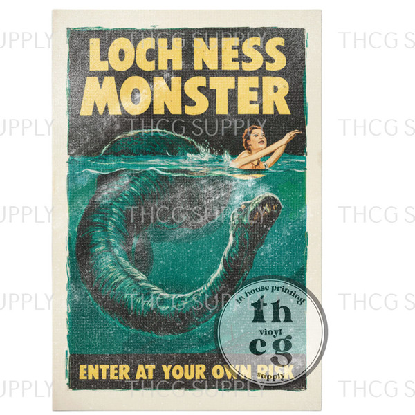 Retail Journal Panel  - J764 Loch Ness monster A4 Size Litchi Vinyl