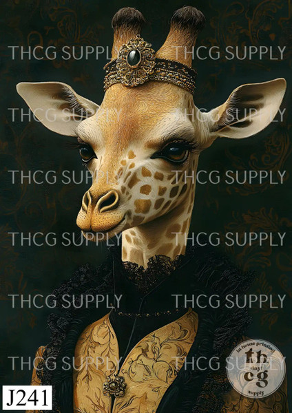 Retail Journal Panel -J241 Anthro Giraffe A4 Size on Litchi Vinyl