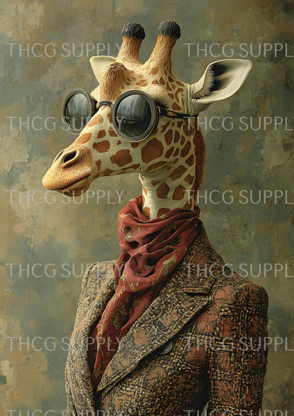 Retail Journal Panel  - J942 Anthro Giraffe A6 size on Litchi Vinyl