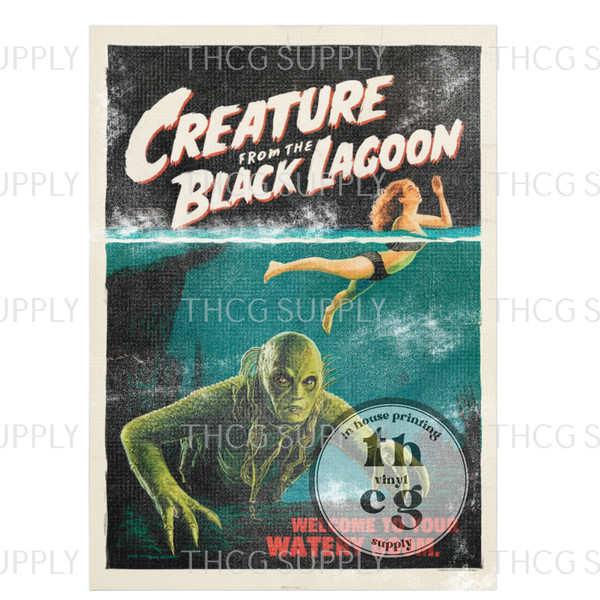 Retail Journal Panel  - J759 Creature from the black lagoonA6 size on Smooth Vinyl