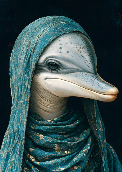 Retail Journal Panel  - J934 Anthro Dolphin A6 size on Litchi  Vinyl