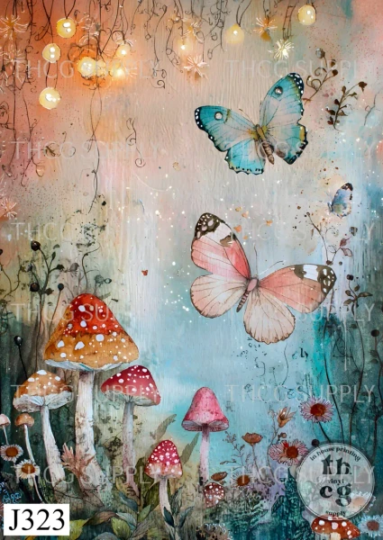 Retail Journal Panel- J323 Pastel Whimsy Butterflies A4 on Smooth Vinyl