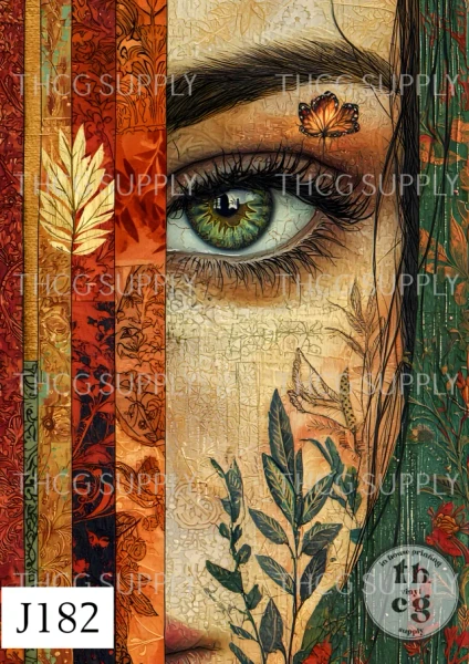 Retail Journal Panel- J182 Whimsical Folklore Eye A4 on Smooth Vinyl