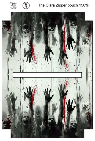 Retail - Clara Zipper Pouch JCD Zombie 150% size Litchi Vinyl (Flaw)