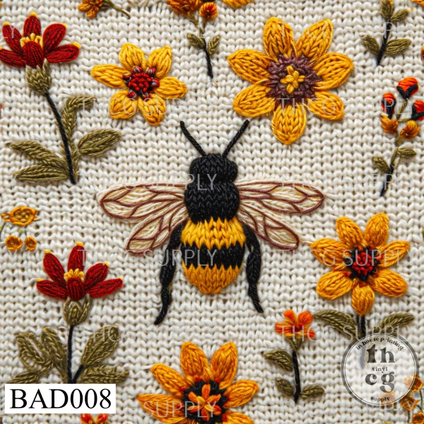 BAD008 Embroidery Bumble bee