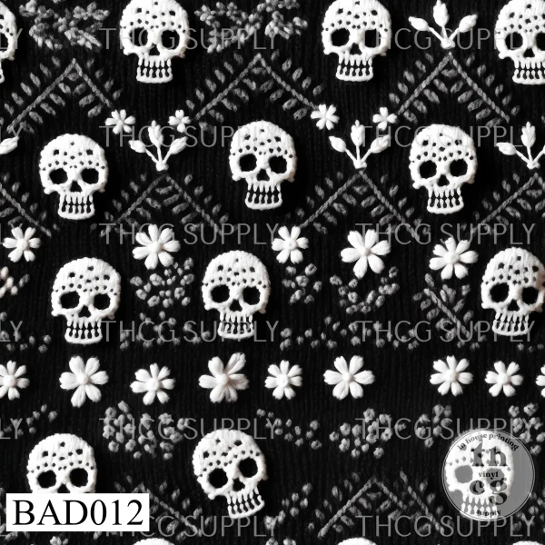 BAD012 Embroidery Skulls