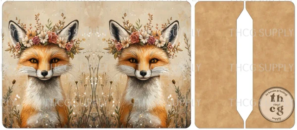 Cut and Sew - Mini Notebook Cover J371 Whimsical Desert Lady Fox