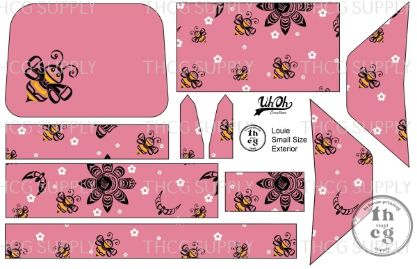 Cut and Sew - Louie Template AKS001 Bumblebees and Flowers