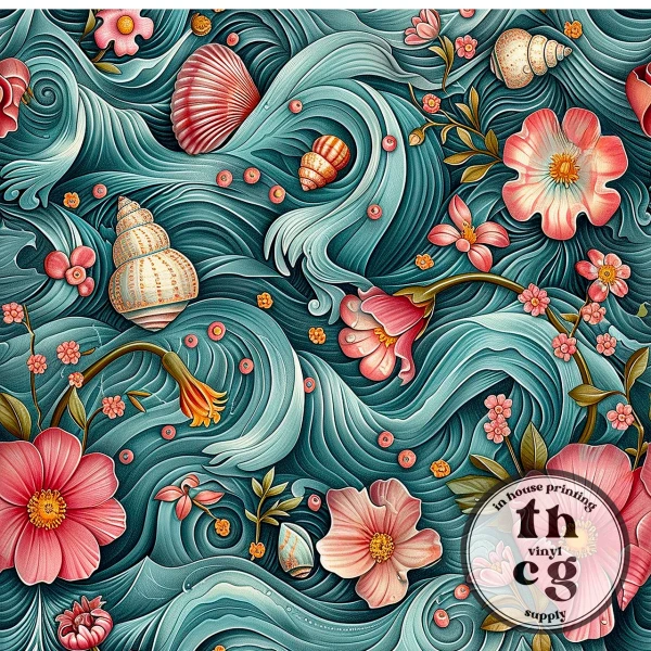 Retail Roll: THCG632 3D Waves 12" x 53" on Smooth vinyl (Medium Scale)