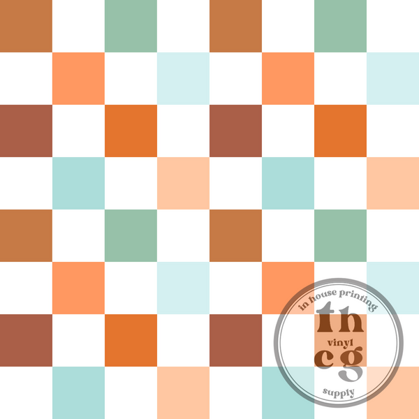 MB285 brown boys checkerboard pattern