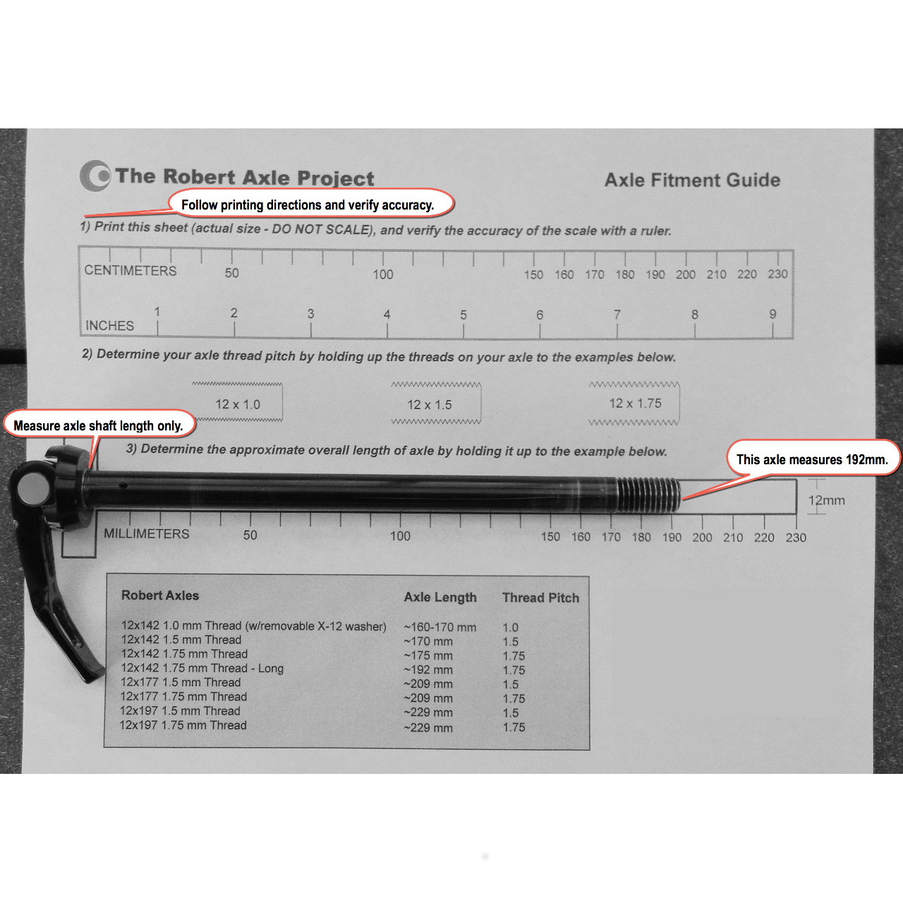 Thru discount axle sizes