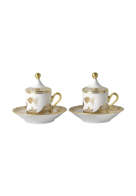 Demitasse Cup & Saucer Pair Set Oriente Italiano Aurum