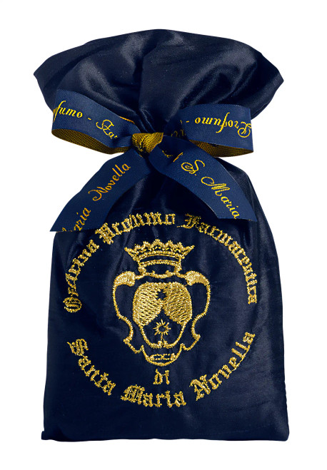 Pot Pourri in Embroidered Silk Sachet Blue