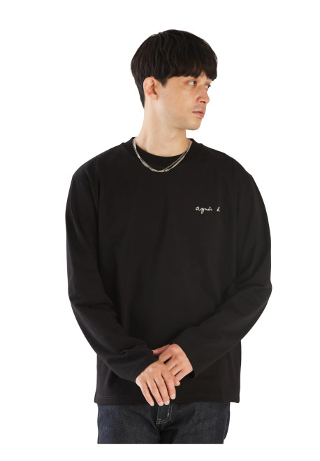 Men's "Christof" Logo Print Cotton Long Sleeve T-Shirt (ecd8k330)