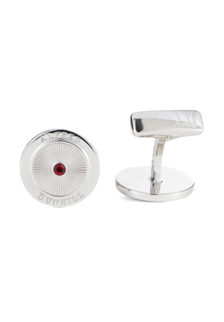 Alloy Silver Crystal Red Cufflinks (5059789838200)
