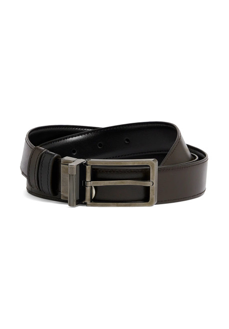 Reversible 30mm Rounded Roller Buckle Smooth Leather Belt (5063215006750)
