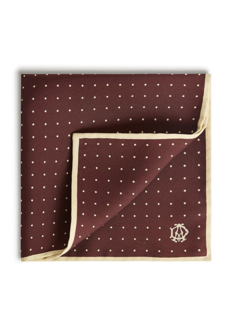 SILK POLKA DOT SCREEN PRINT POCKET SQUARE, R (du25rpps1as601)
