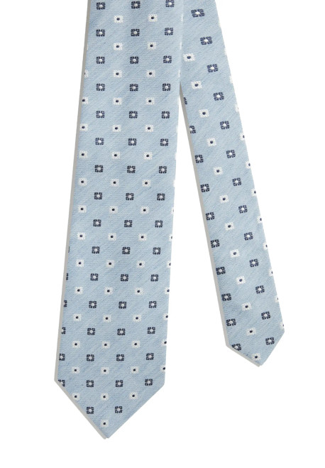 Silk Cotton Floral Medallion Woven Tie (DU25RPTW0DA)