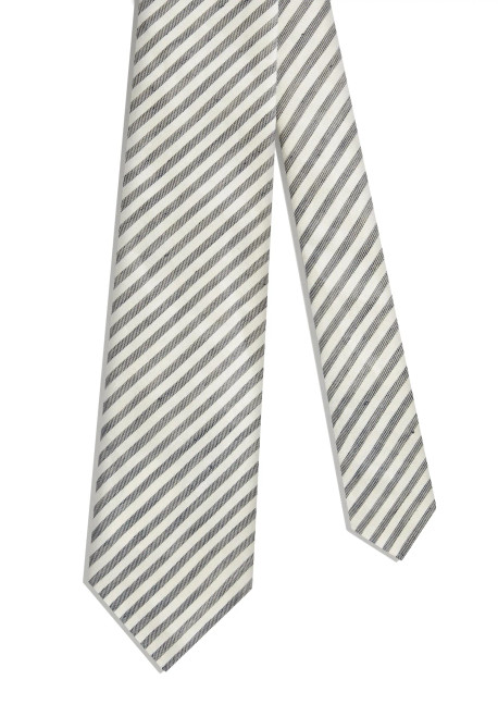 Cotton Linen Stripe Woven Tie (DU25RPTW9DF)