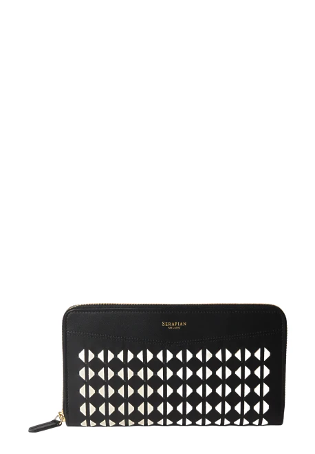 ZIP AROUND WALLET/MOSAICO/BLACK/OFF WHITE (srmoswsl736919a)