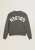 Men's dark gray cotton round-neck sweater with logo on the back