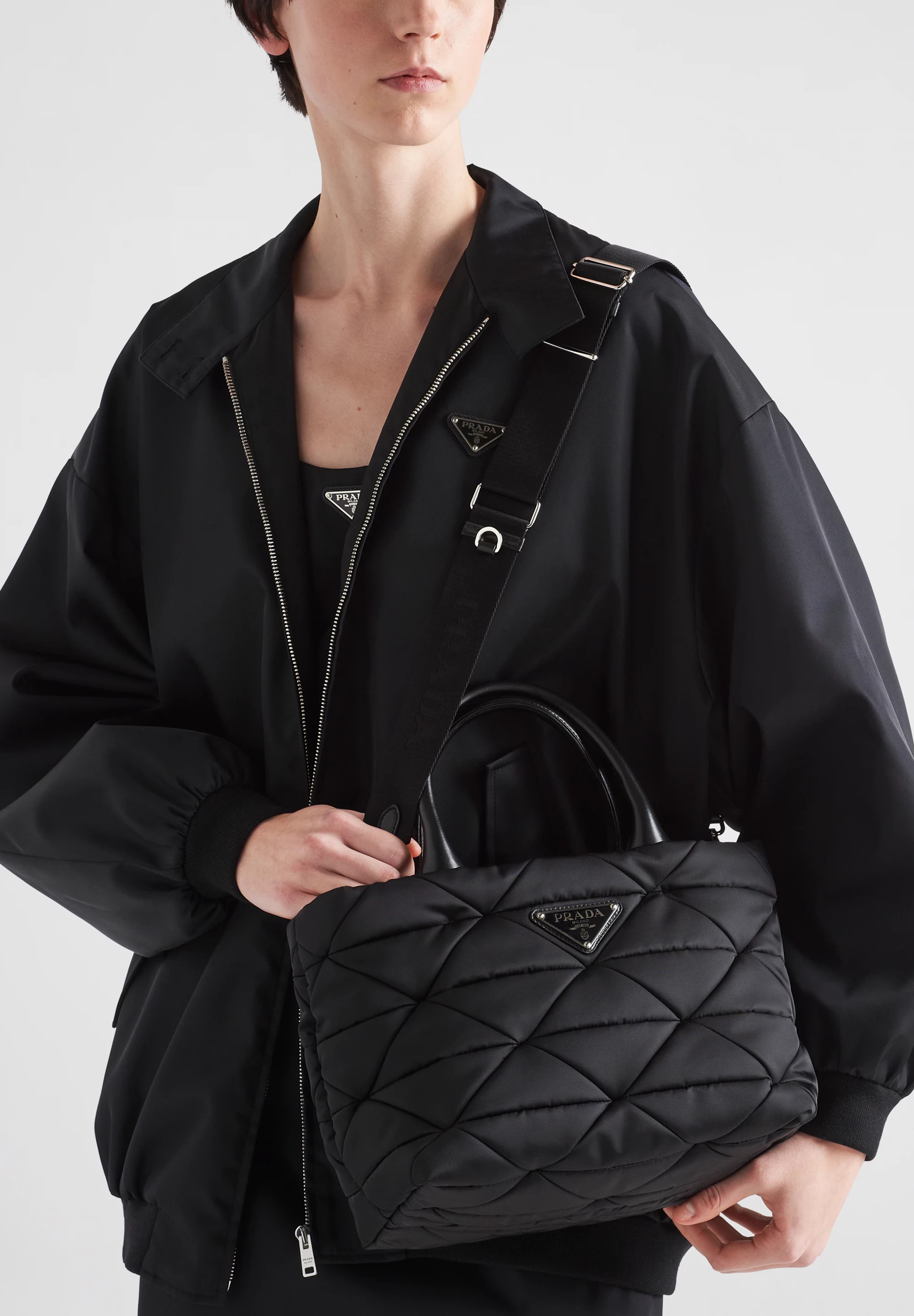 ◆PRADA◆スモール パデッド Re-Nylon トートバッグ ロゴ ブラック スモール パデッド Re-Nylon トートバッグ | PRADA