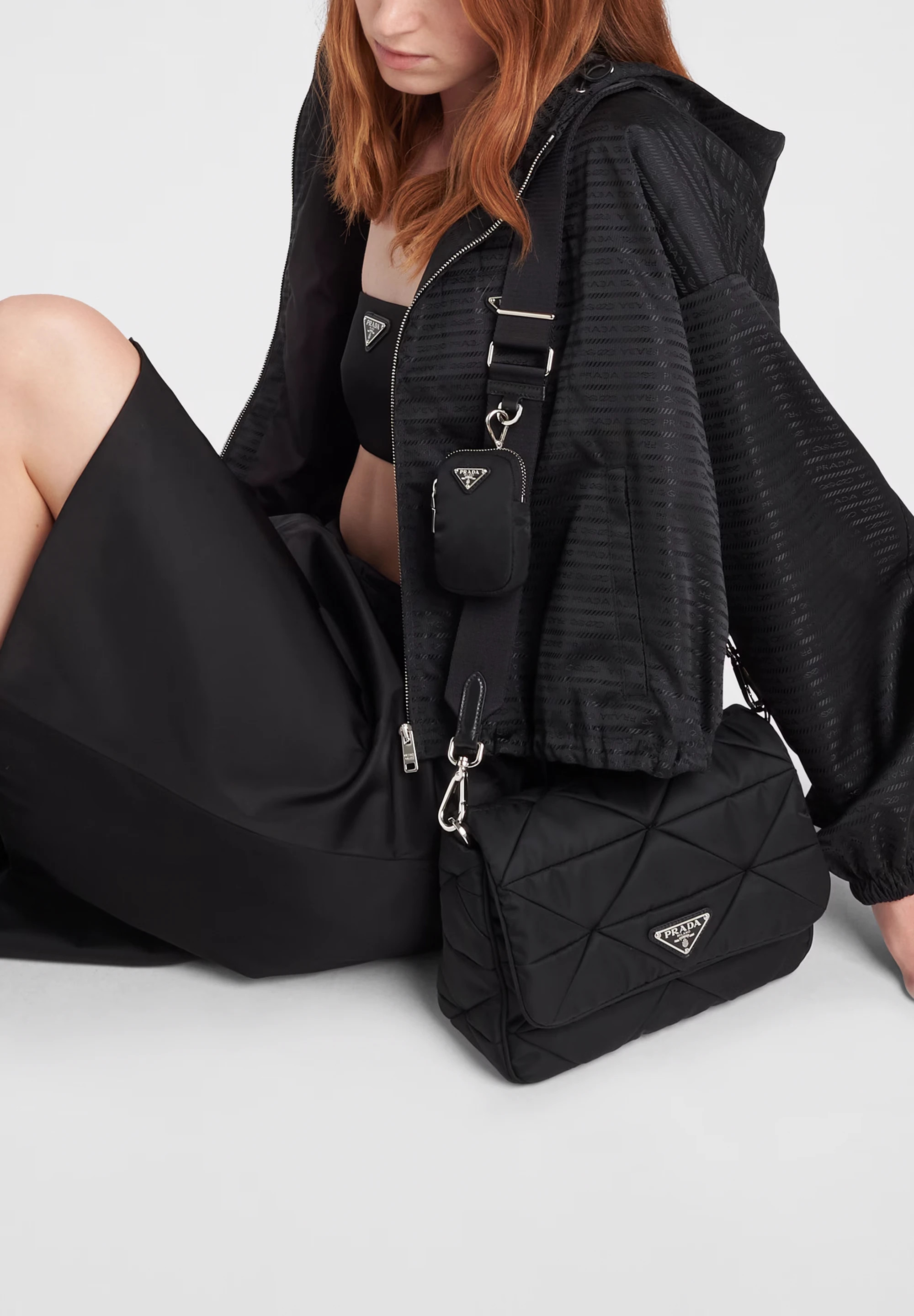 PRADA スモール パデッド Re-Nylon バック　kenijima パデッドRe-Nylon ショルダーバッグ 1BD290 RDJN F0002 V B9O