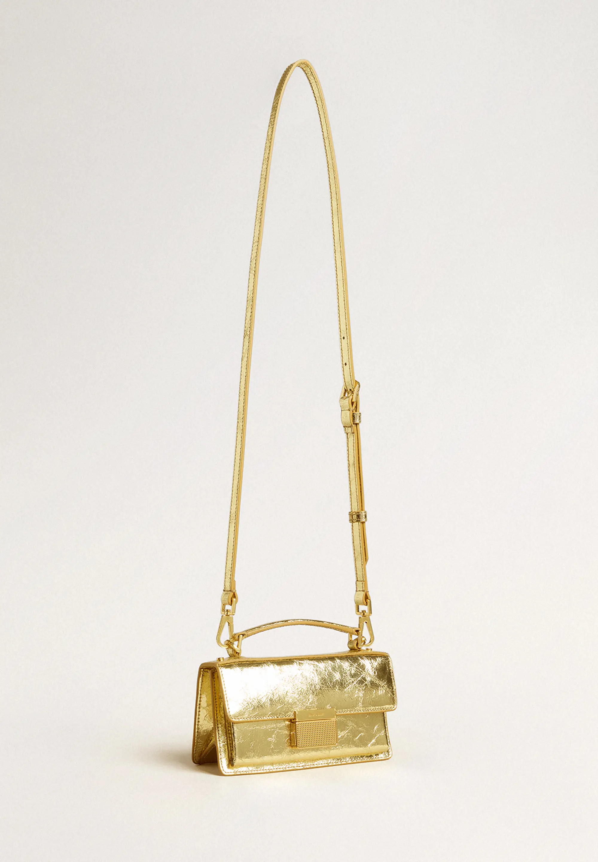 【関税&送料込】Golden  Borsa A Mano Venezia In Pelle Small Venezia Bag in butter-colored boarded leather with
