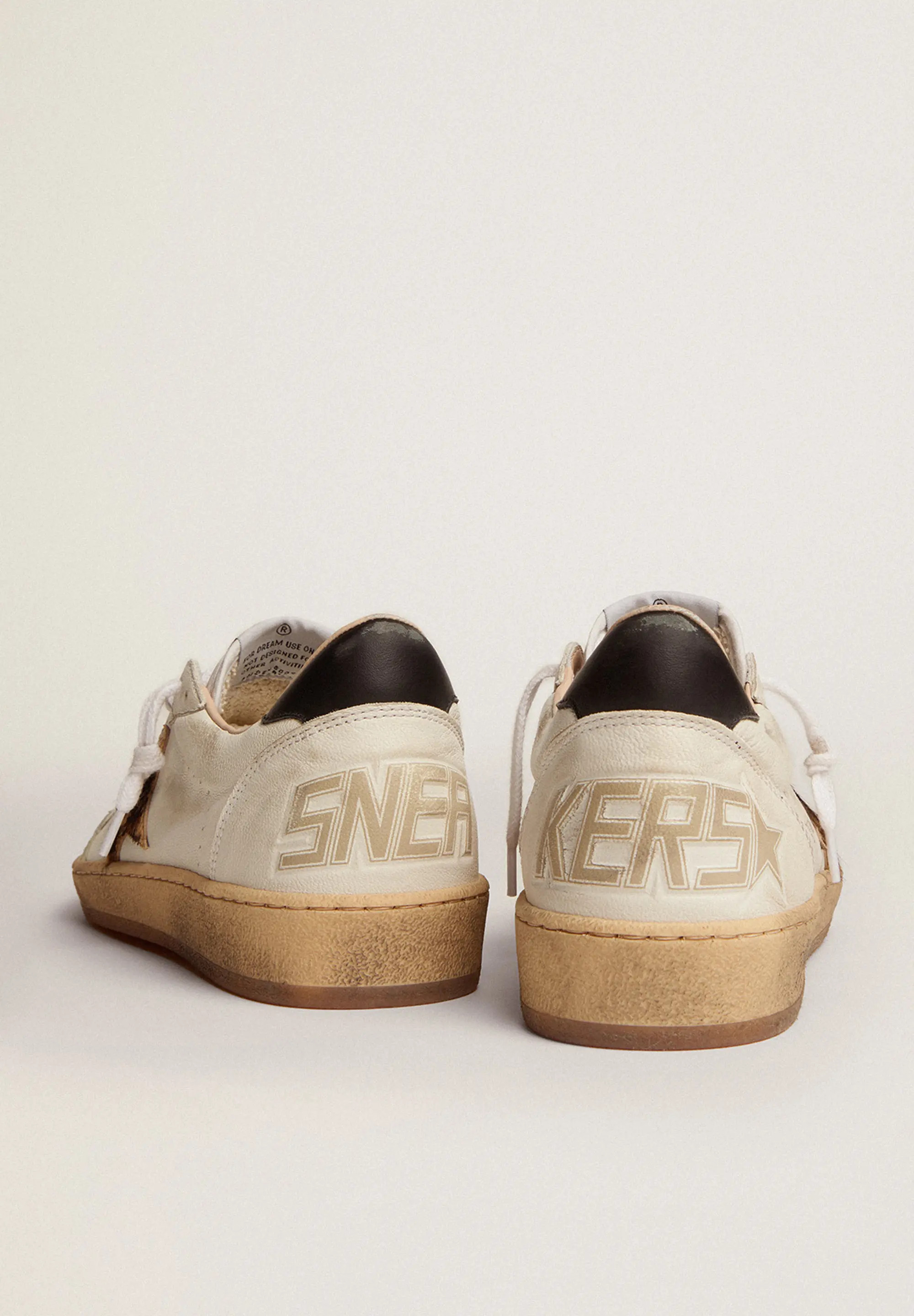 Ball Star sneakers with leopard-print pony skin star and