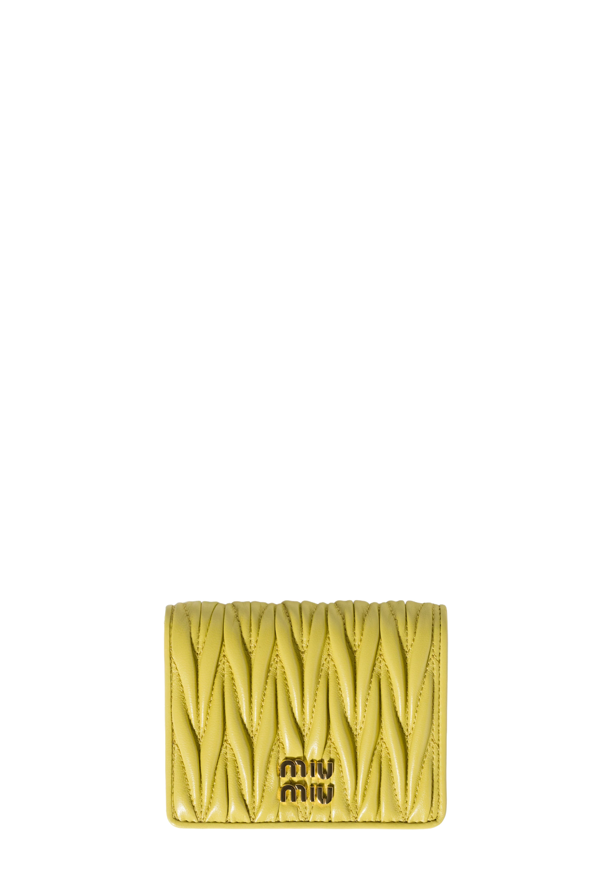 小物 miu miu leather wallet pastel yellow Miu Miu Matelassé leather wallet for Women - Yellow in UAE