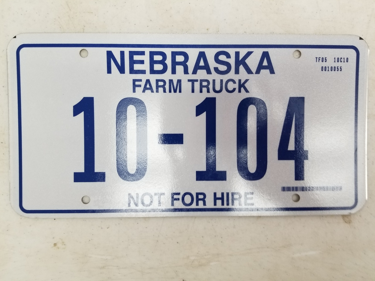 Nebraska Not For Hire Farm Truck License Plate 10 104