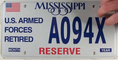 Mississippi RESERVE A094X License Plate
