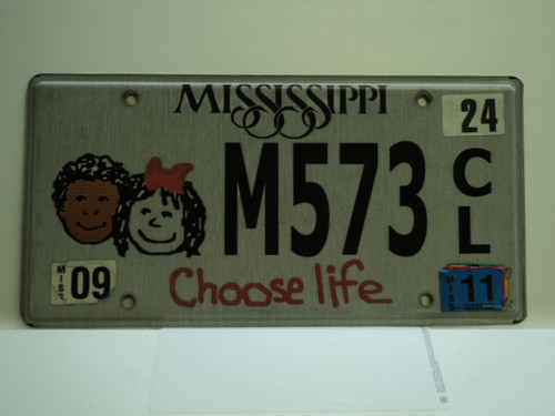 2011 MISSISSIPPI Choose Life License Plate M573 CL