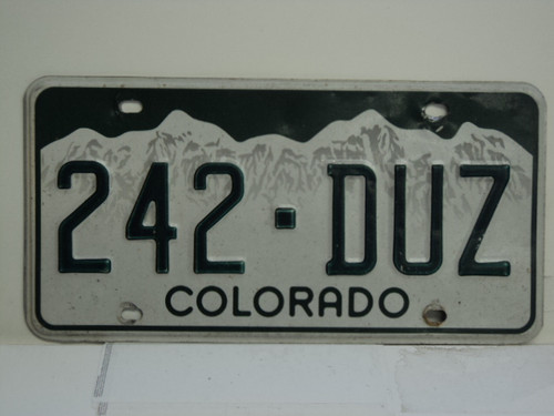 COLORADO License Plate 242 DUZ