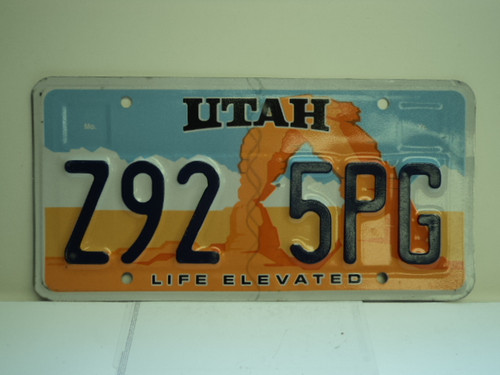 UTAH Life Elevated License Plate Z92 5PG