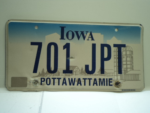 IOWA License Plate 701 JPT