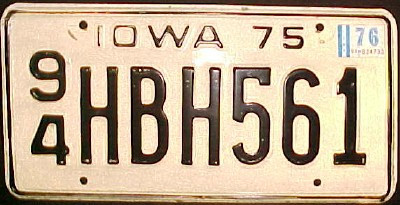 1976 Iowa 94 Webster Co License Plate