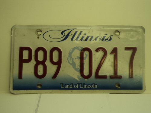 ILLINOIS Land of Lincoln License Plate P89 0217